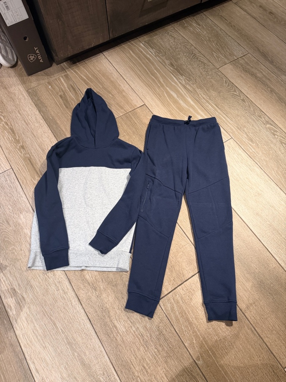 The Children's Place Navy & Heather Gray Hoodie and Joggers Set